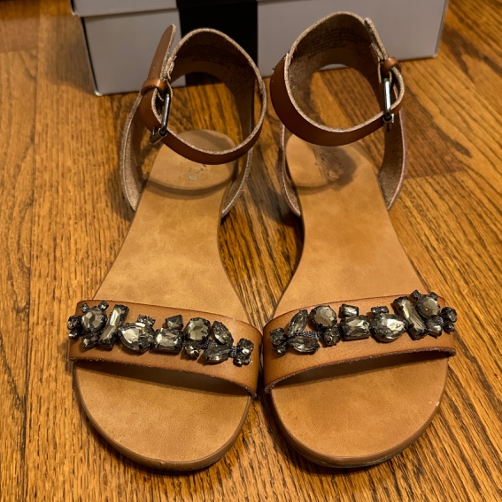 Women's Mossimo jeweled sandal ankle strap Belinda cognac - Picture 2 of 7